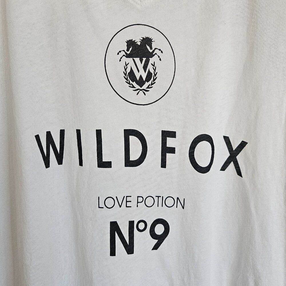 Wildfox Love Potion N°9 Graphic Deep V-Neck Tee - White - Size L - Picture 4 of 9
